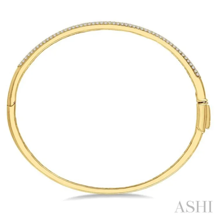 1 Ctw Round Cut Diamond Fashion Bangle in 14K Yellow Gold