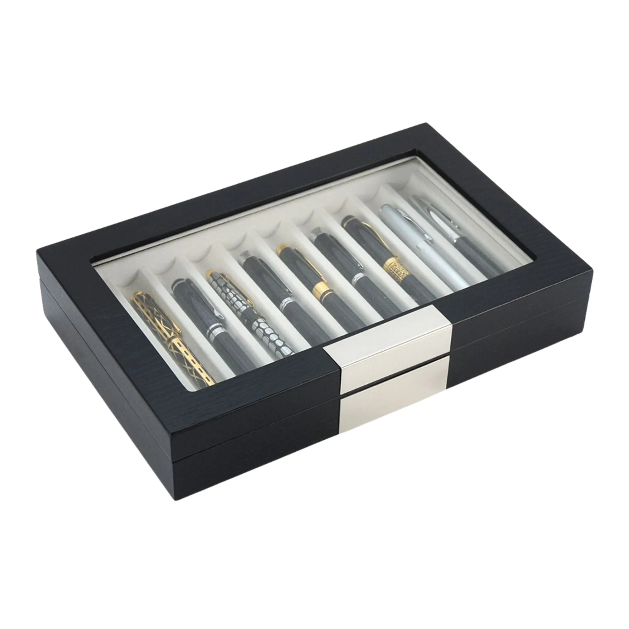 10 Slots Wooden Pen Box