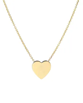 14k Gold Large Heart Necklace