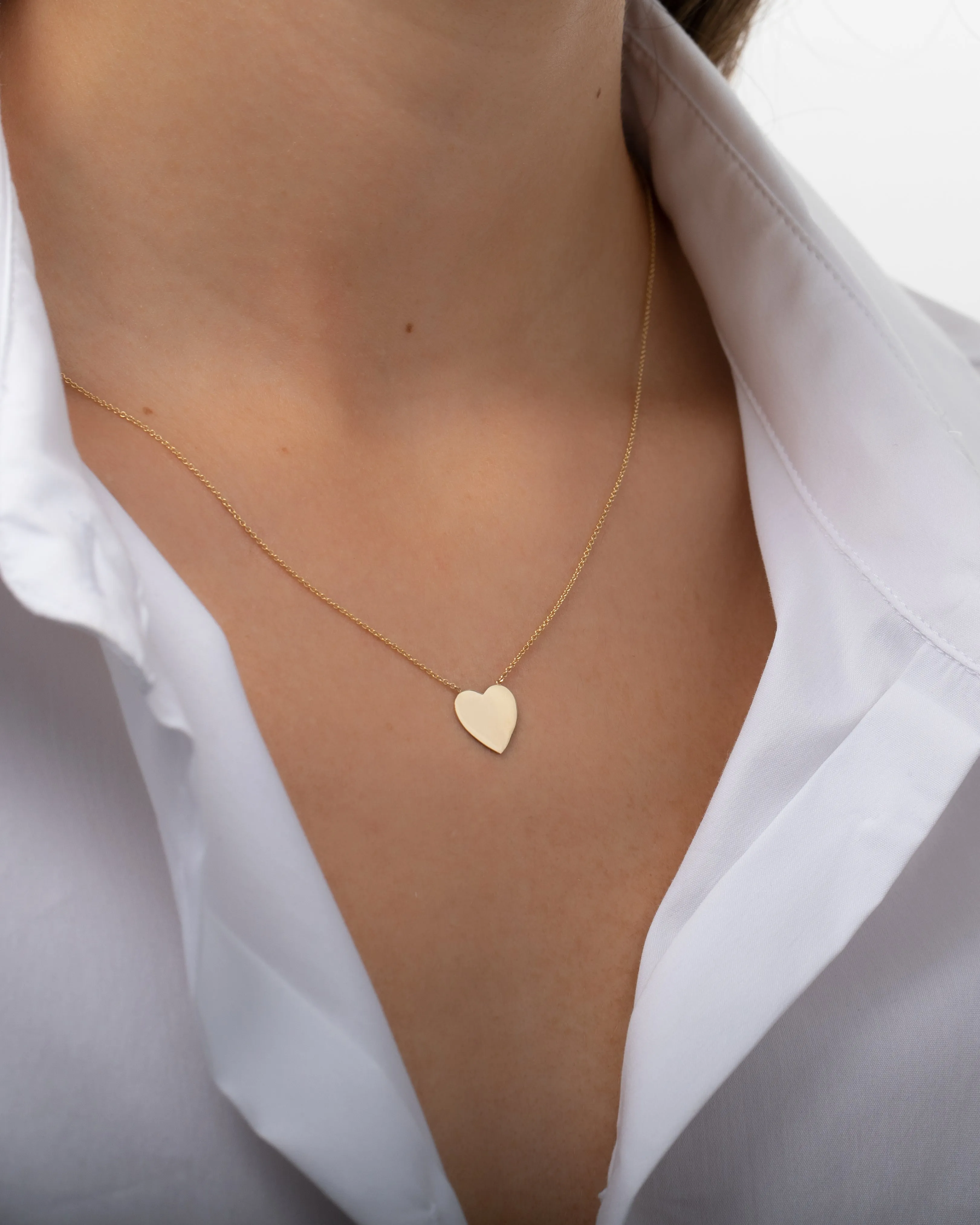 14k Gold Large Heart Necklace