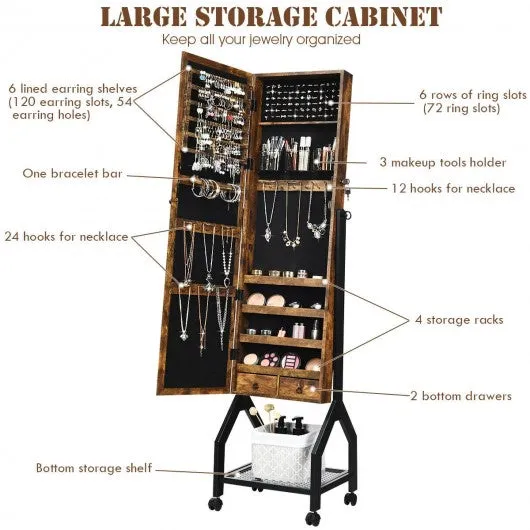 2-in-1 Lockable Large Capacity Jewelry Organizer