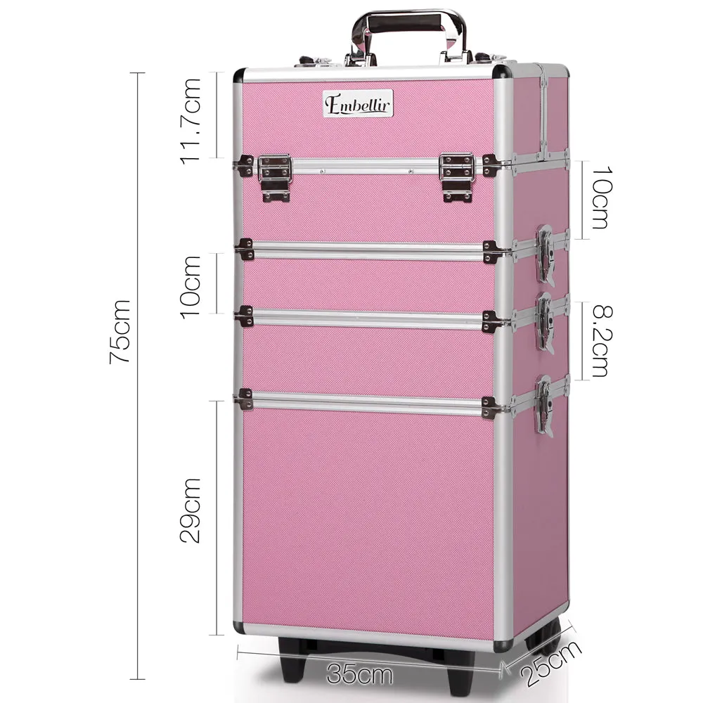 7-in-1 Aluminium Beauty Trolley w/ Velvet Lining - Embellir