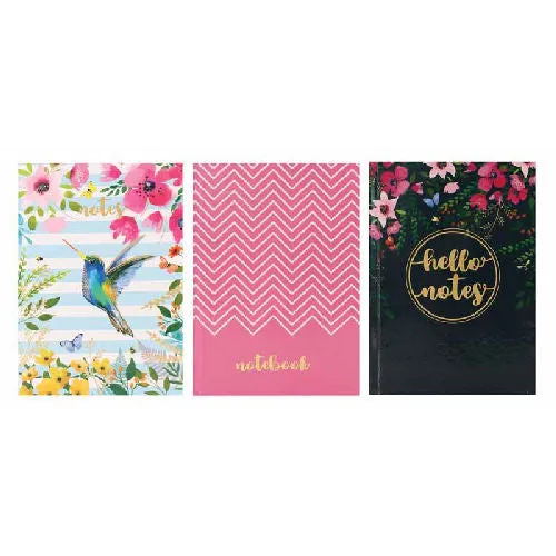 A6 Floral Hardback Notebook - Single Assorted Compact Size Lined Cute Design