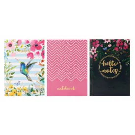 A6 Floral Hardback Notebook - Single Assorted Compact Size Lined Cute Design