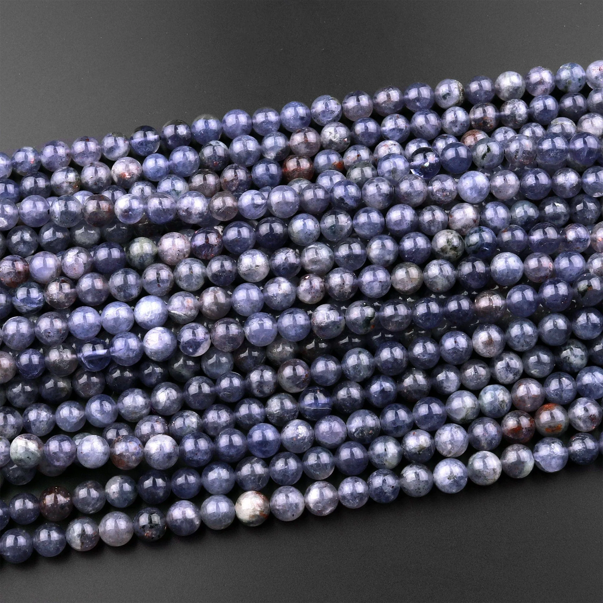 AA Natural Sunstone Iolite 6mm 8mm Round Beads 15.5" Strand