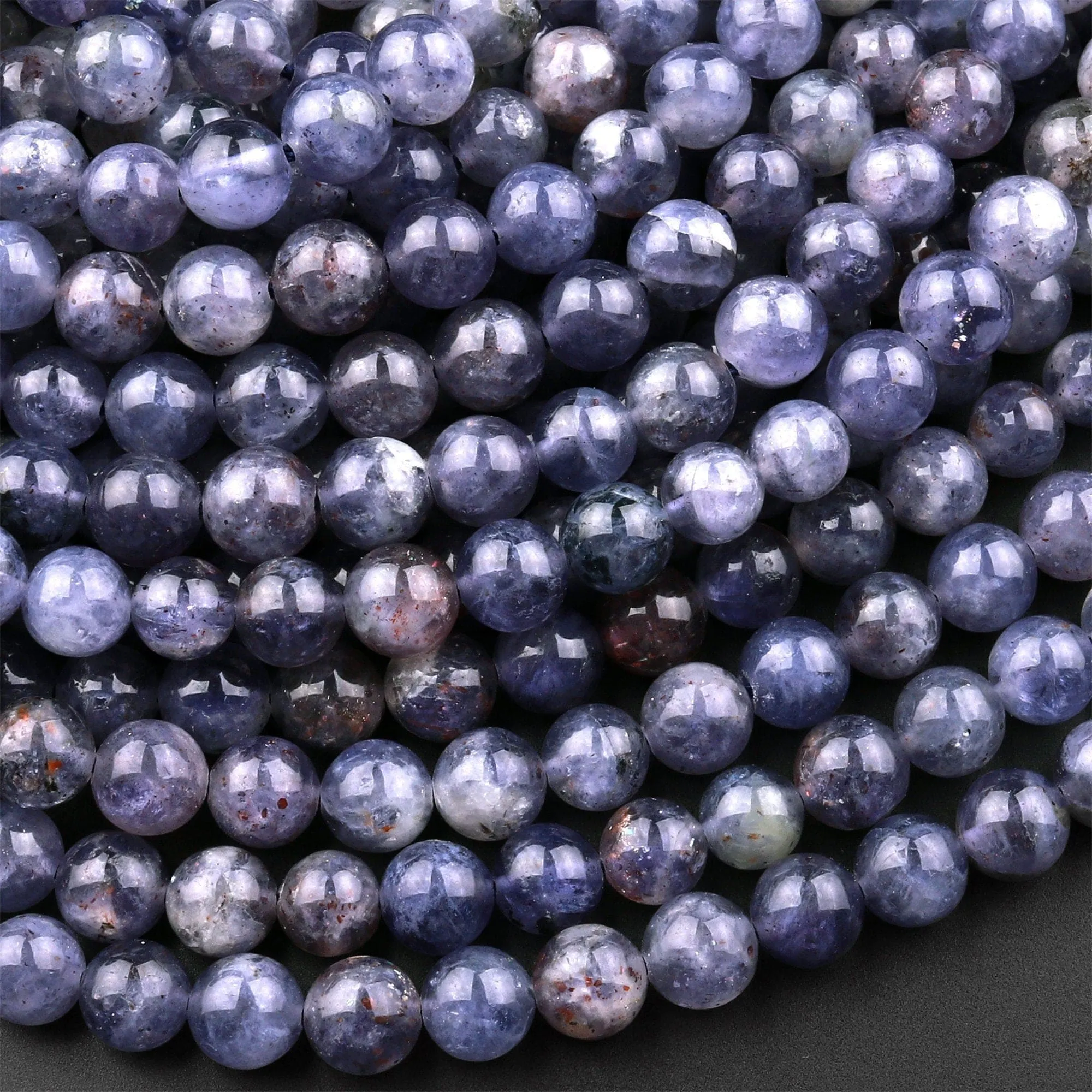 AA Natural Sunstone Iolite 6mm 8mm Round Beads 15.5" Strand