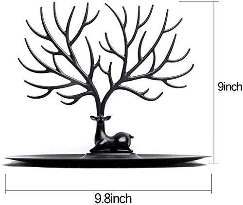 ABS Plastic Little Deer Accessories Creative Sika Deer Tree Tray Display Stand Holder Organizer, Jewelry Rack, Key Holder