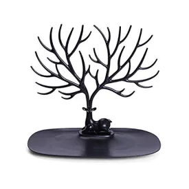 ABS Plastic Little Deer Accessories Creative Sika Deer Tree Tray Display Stand Holder Organizer, Jewelry Rack, Key Holder