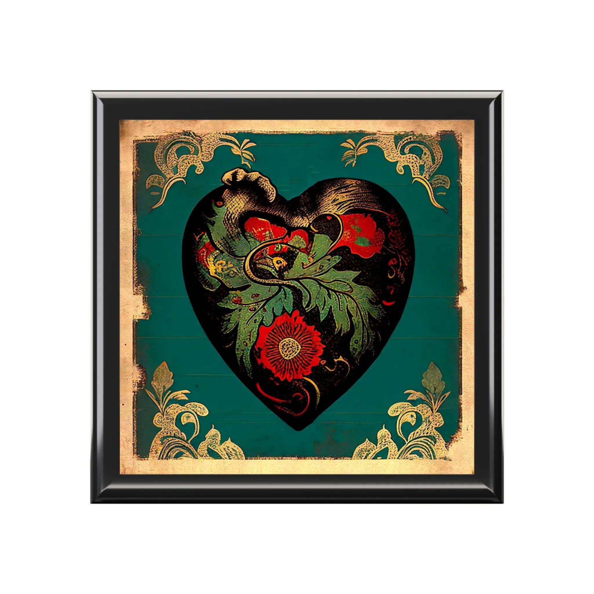 Ancient Chinese Folk Art Heart Jewelry Box