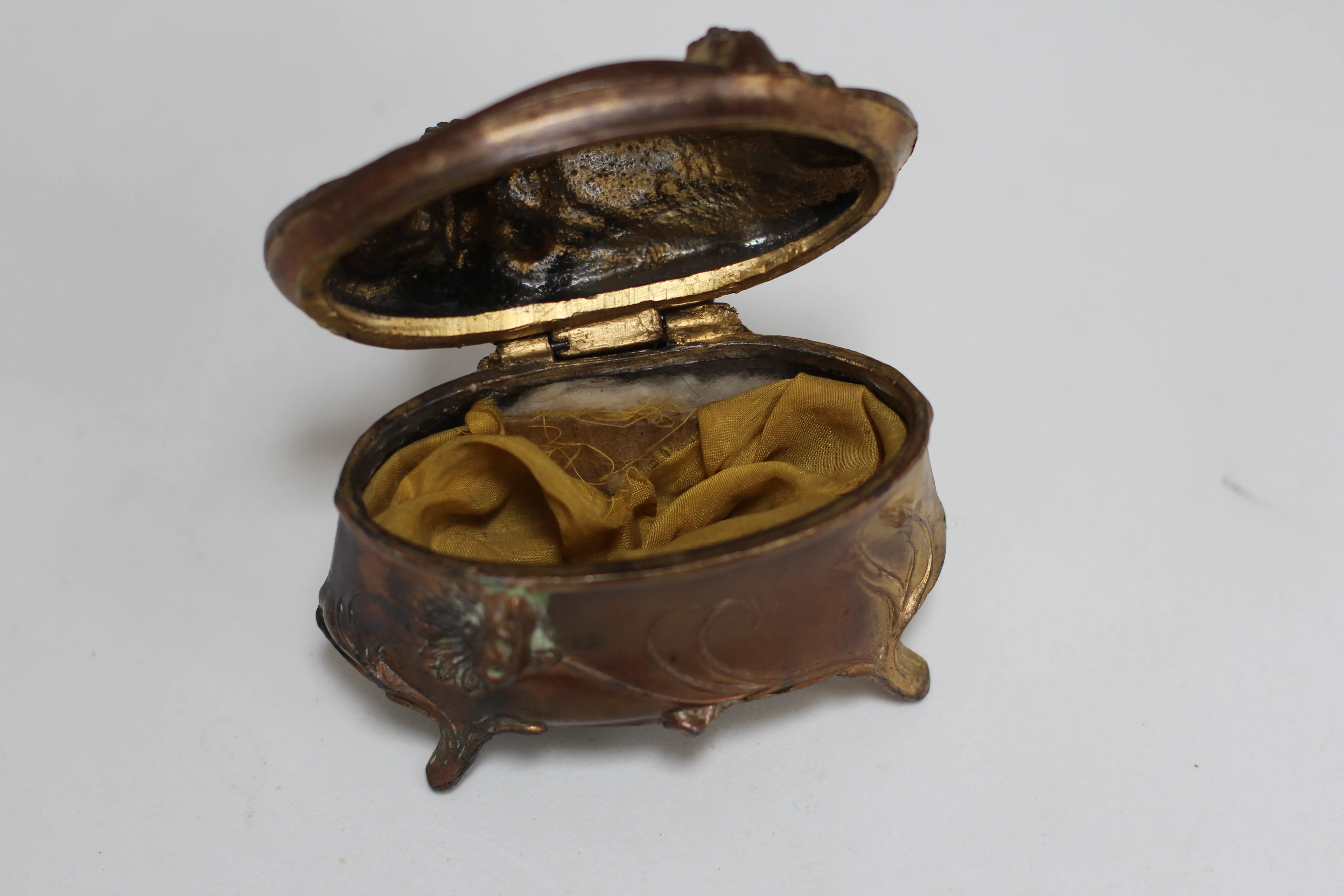 Antique Bronze Art Nouveau Jewelry Box