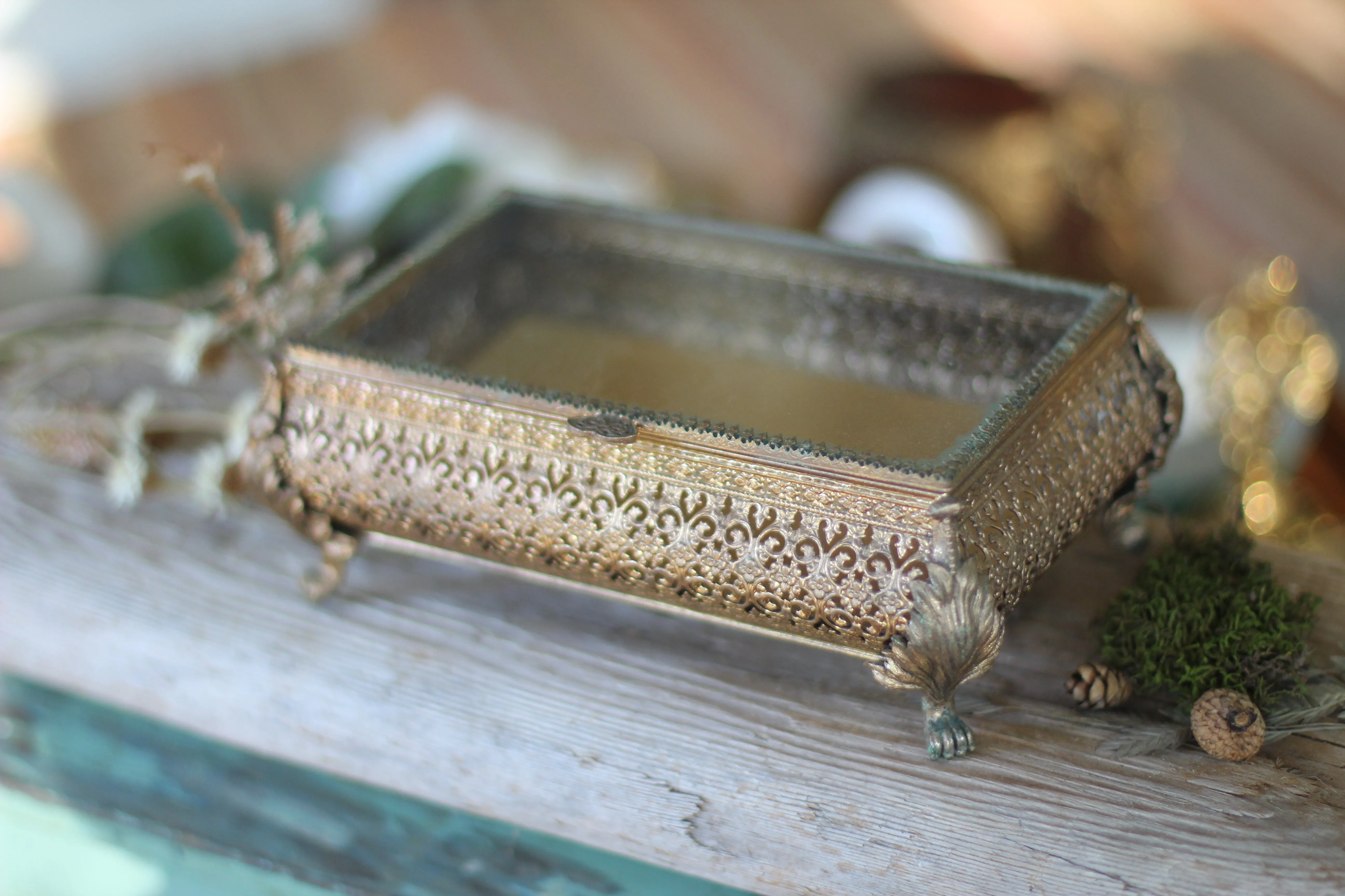 Antique Claw Feet Jewelry Box