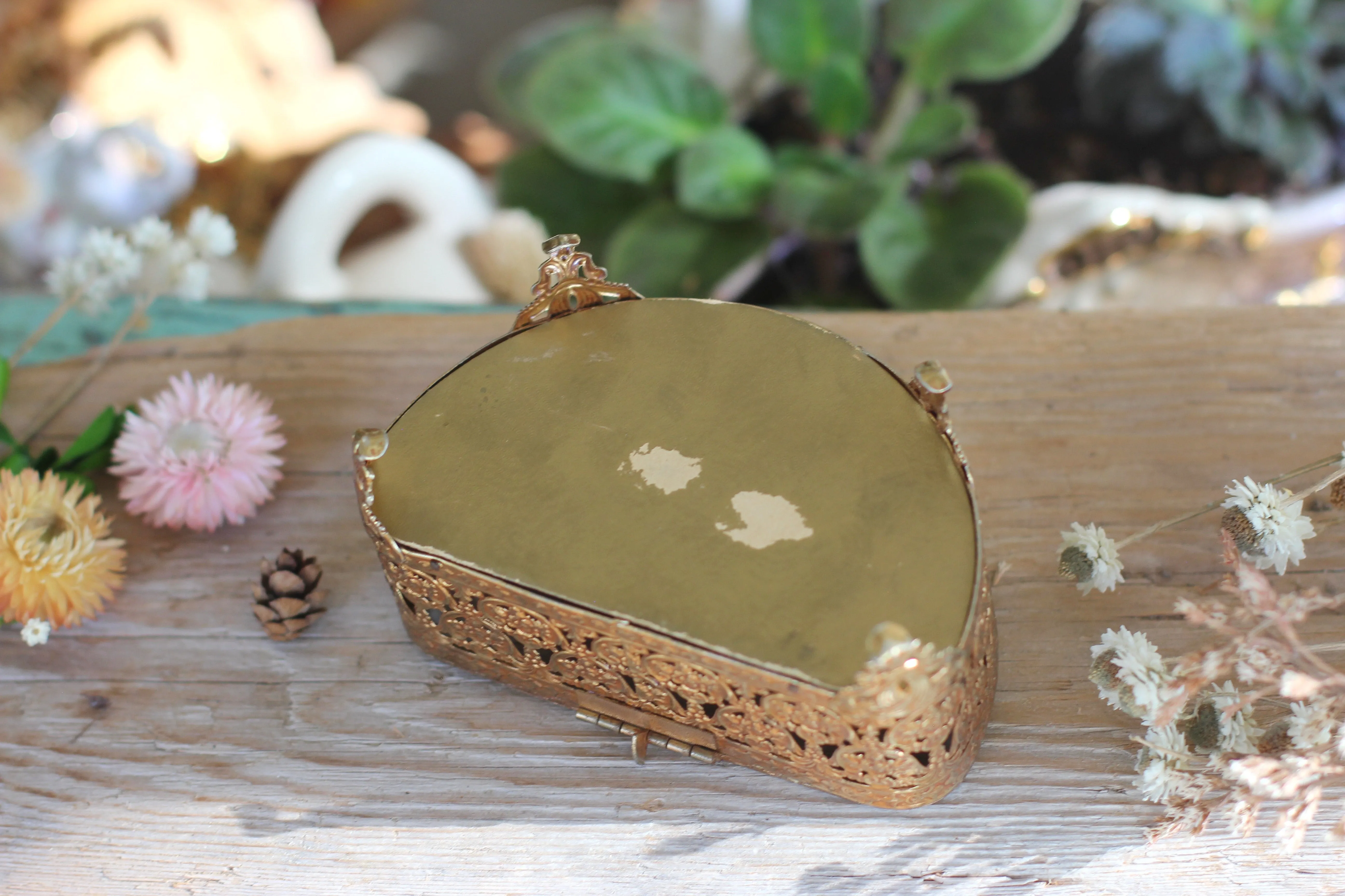 Antique Stylebuilt Floral Jewelry Box