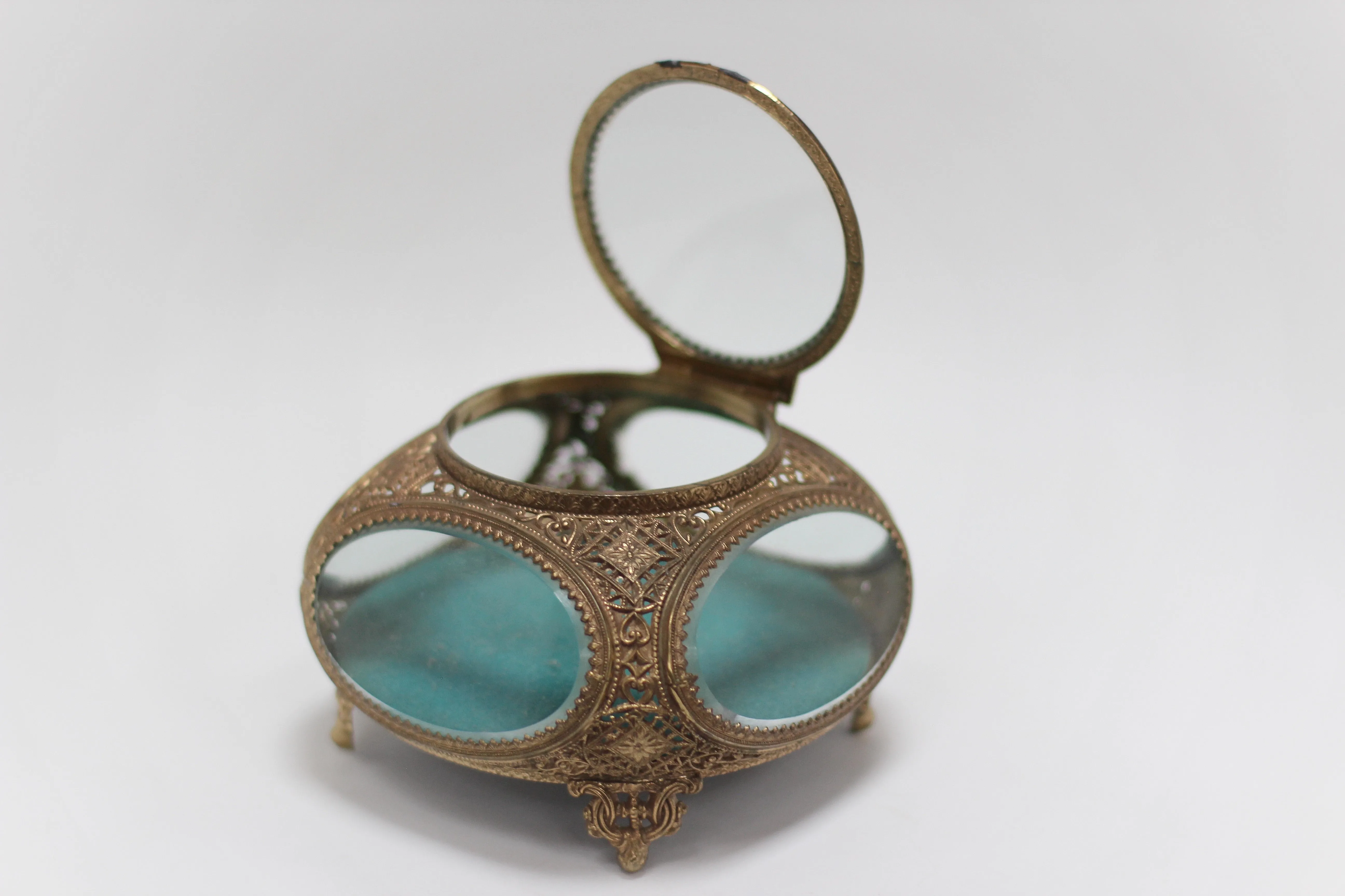 Antique Turquoise Jewelry Box