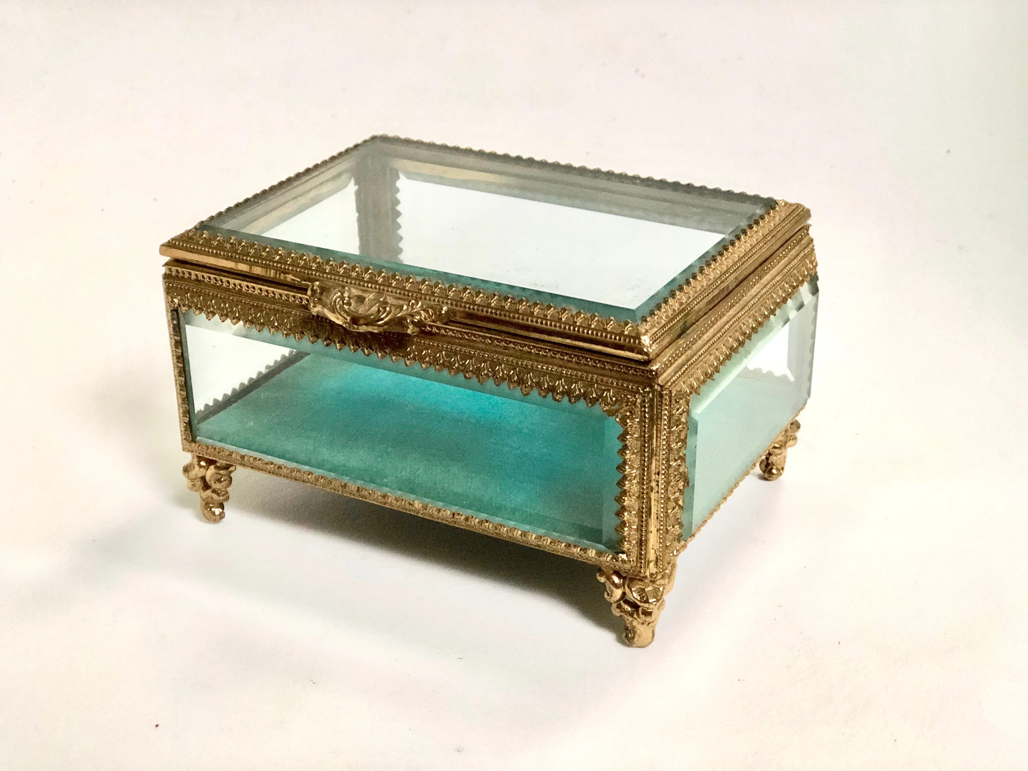 Antique Turquoise Jewelry Box