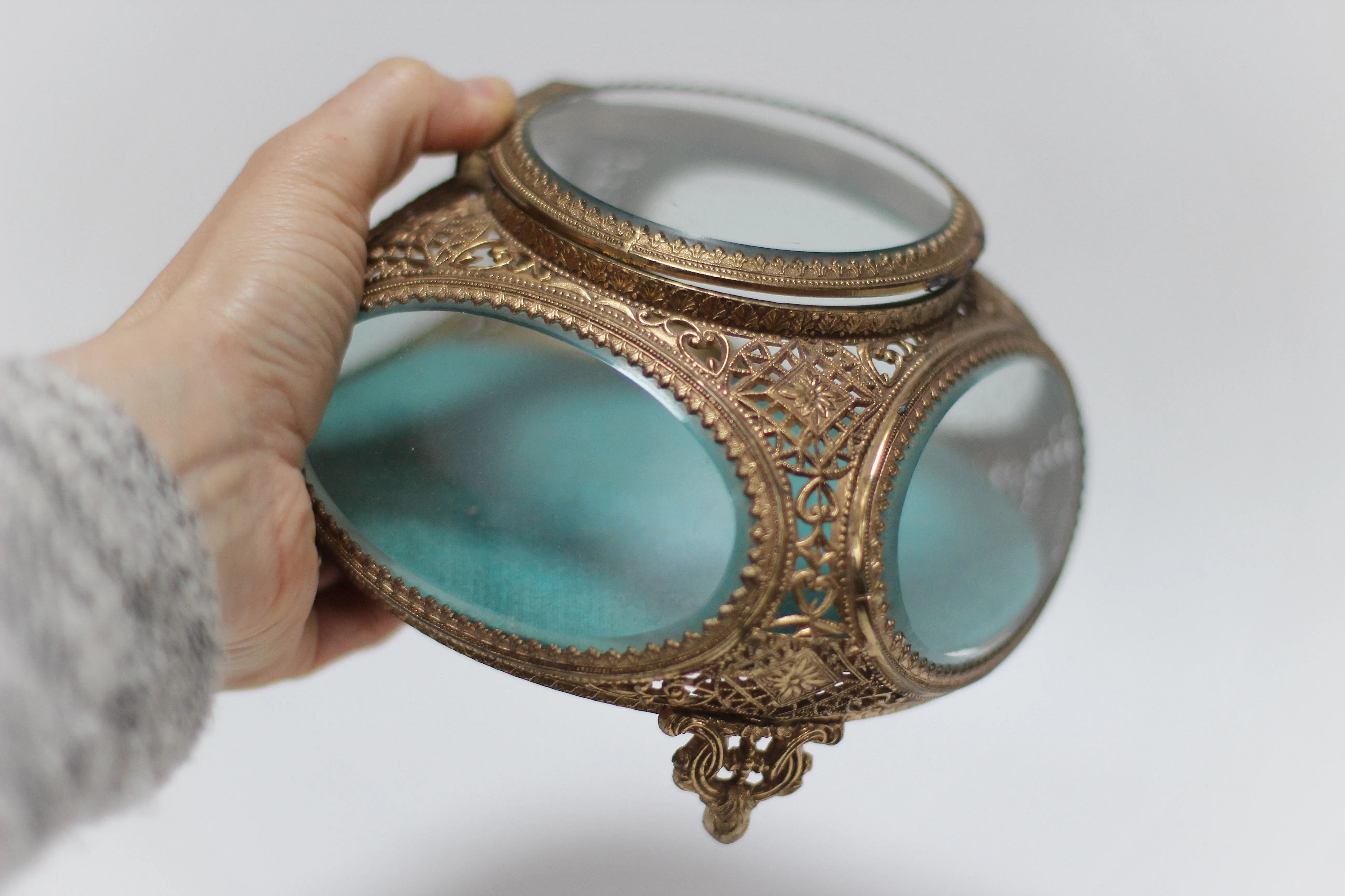 Antique Turquoise Jewelry Box