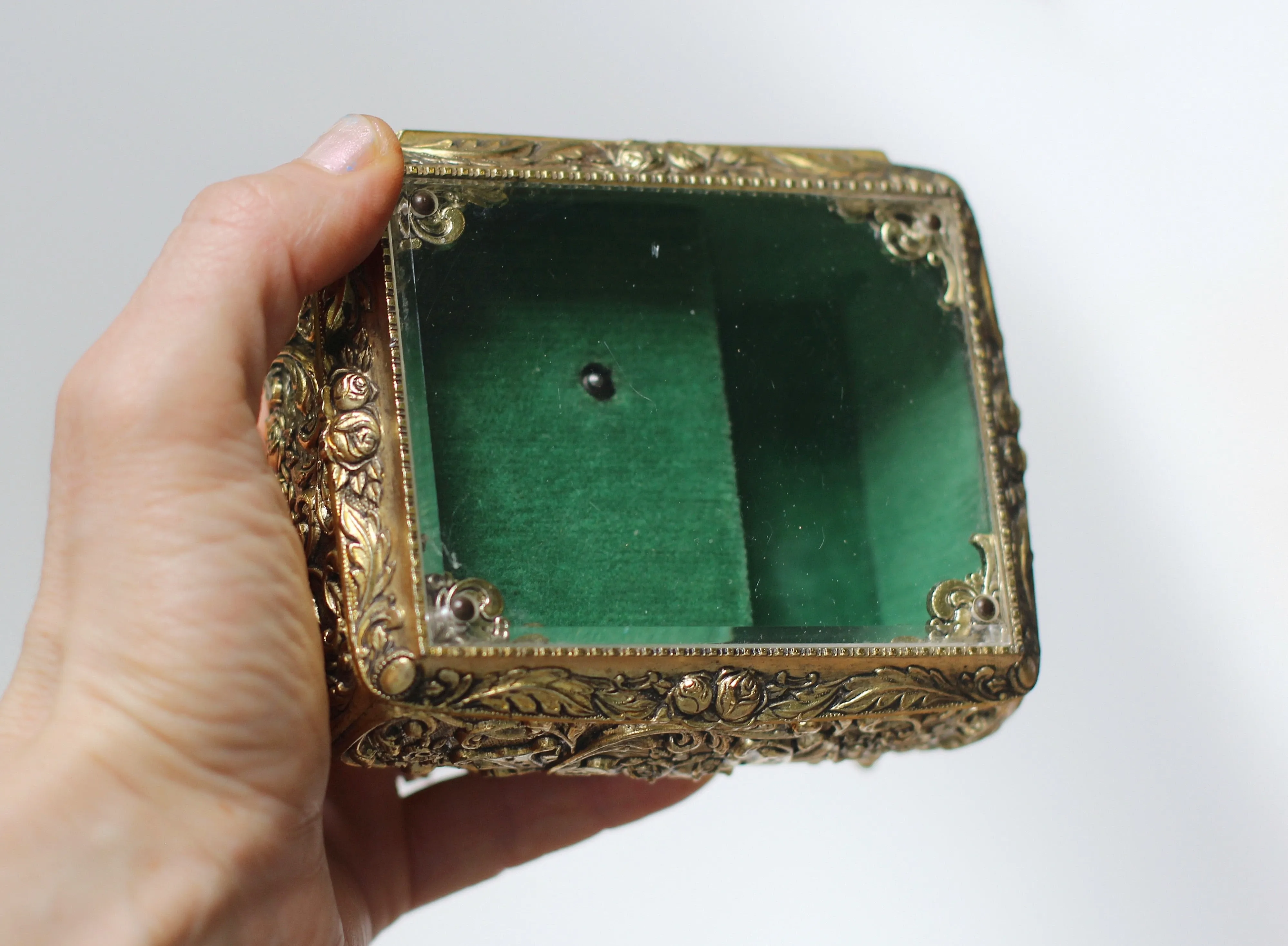 Antique Turquoise Jewelry Music Box