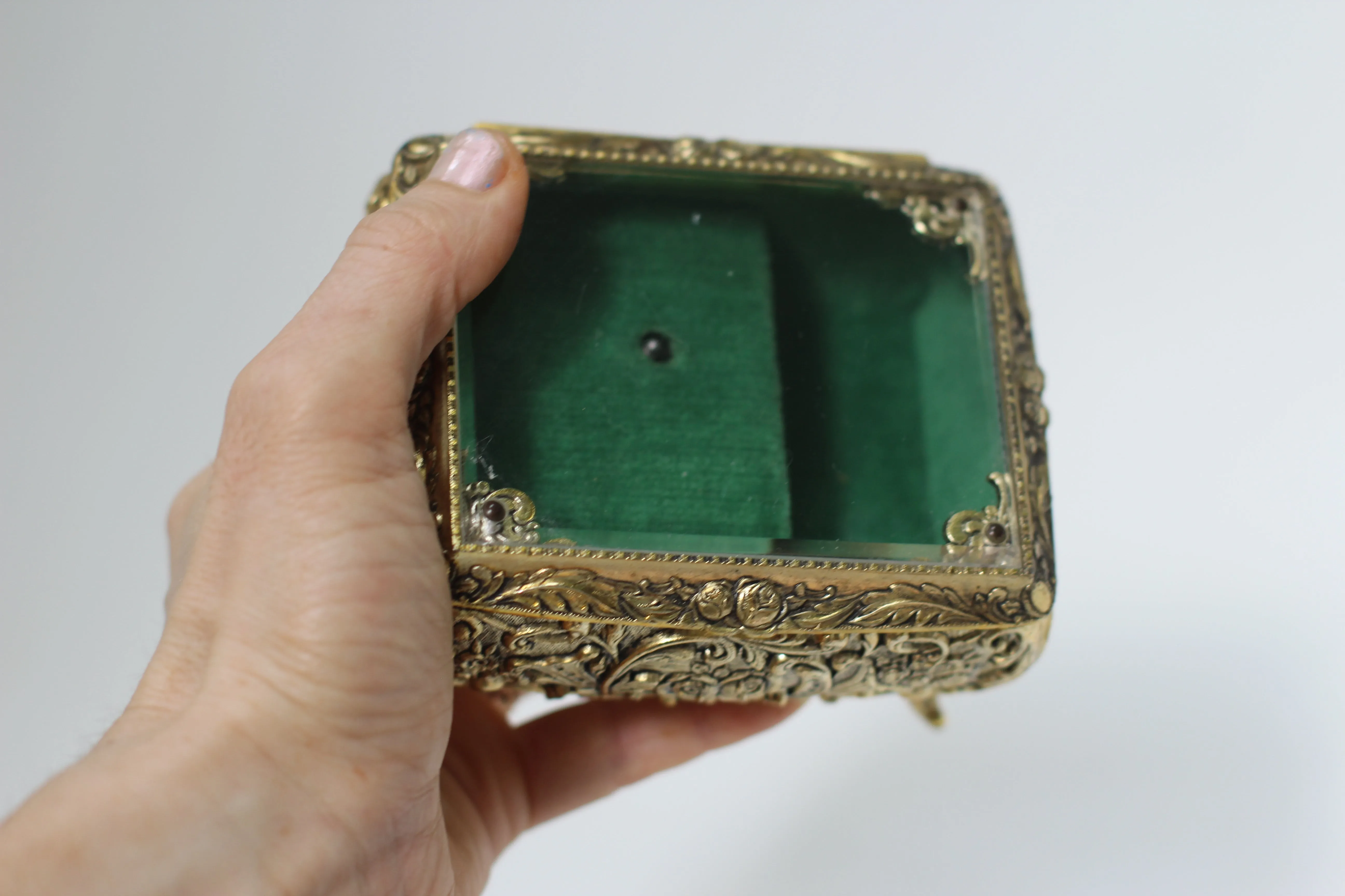 Antique Turquoise Jewelry Music Box