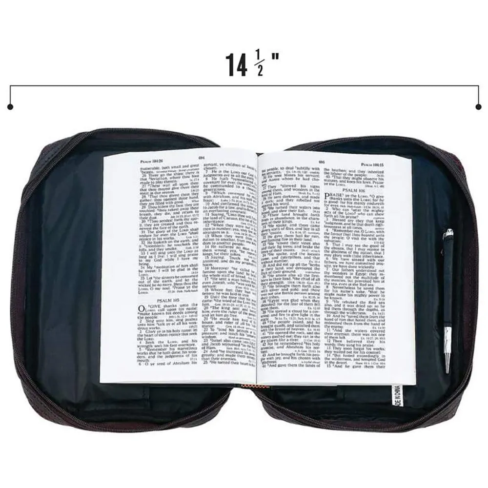 Bible Cover Burgundy Faux Alligator Protective Holy Book Tote Carry Case Bag