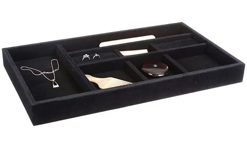 Black Velvet Jewelry Organizer - 20.375 Inch Wide