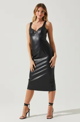 Blair Faux Leather Midi Dress