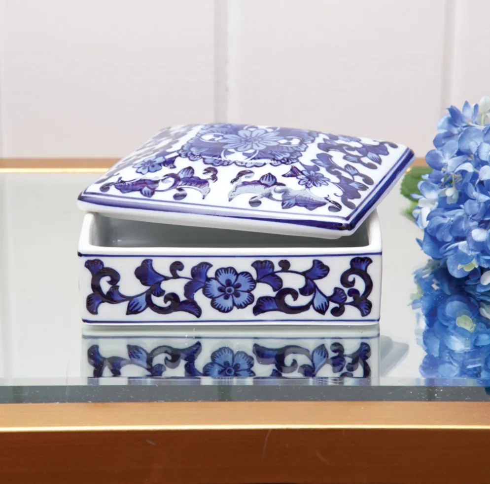 Blue and White Trinket Box