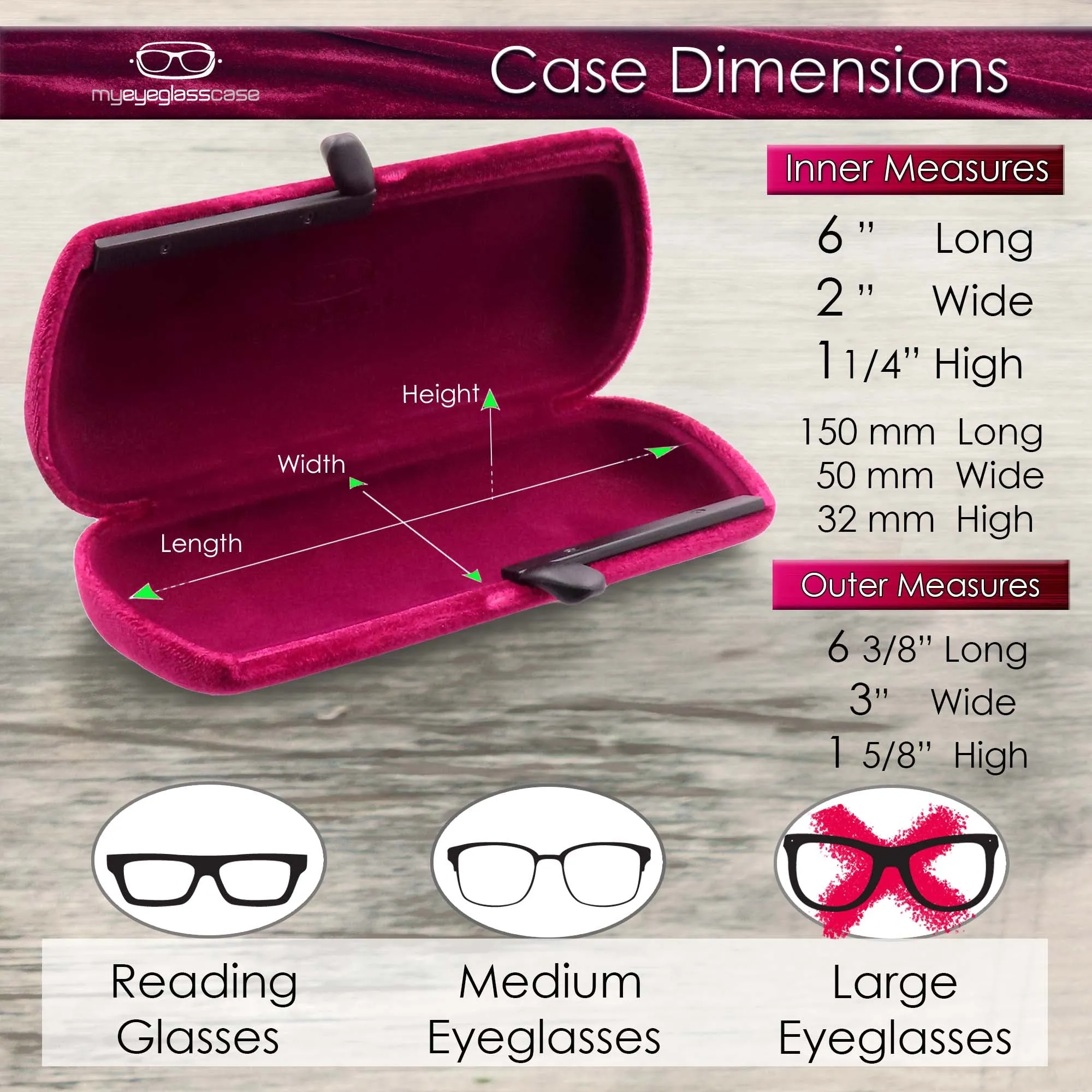 Chic Glasses Case - Hard Eyeglasses Case with Handle - Cute Small Sunglass Case Holder with Pouch & Cloth in Velvet (AS461 VELVET)