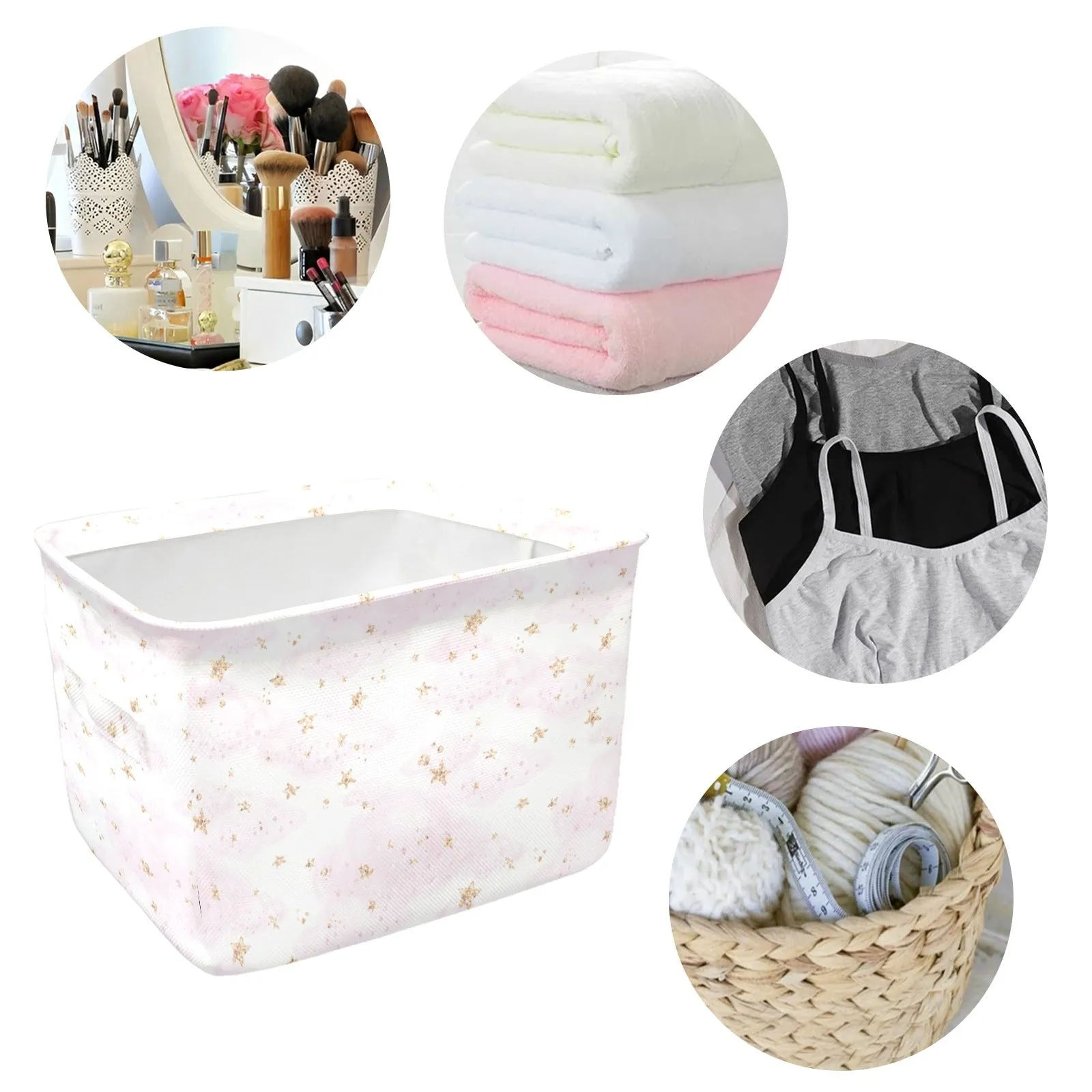 Cloud Stars Fabric Storage Basket