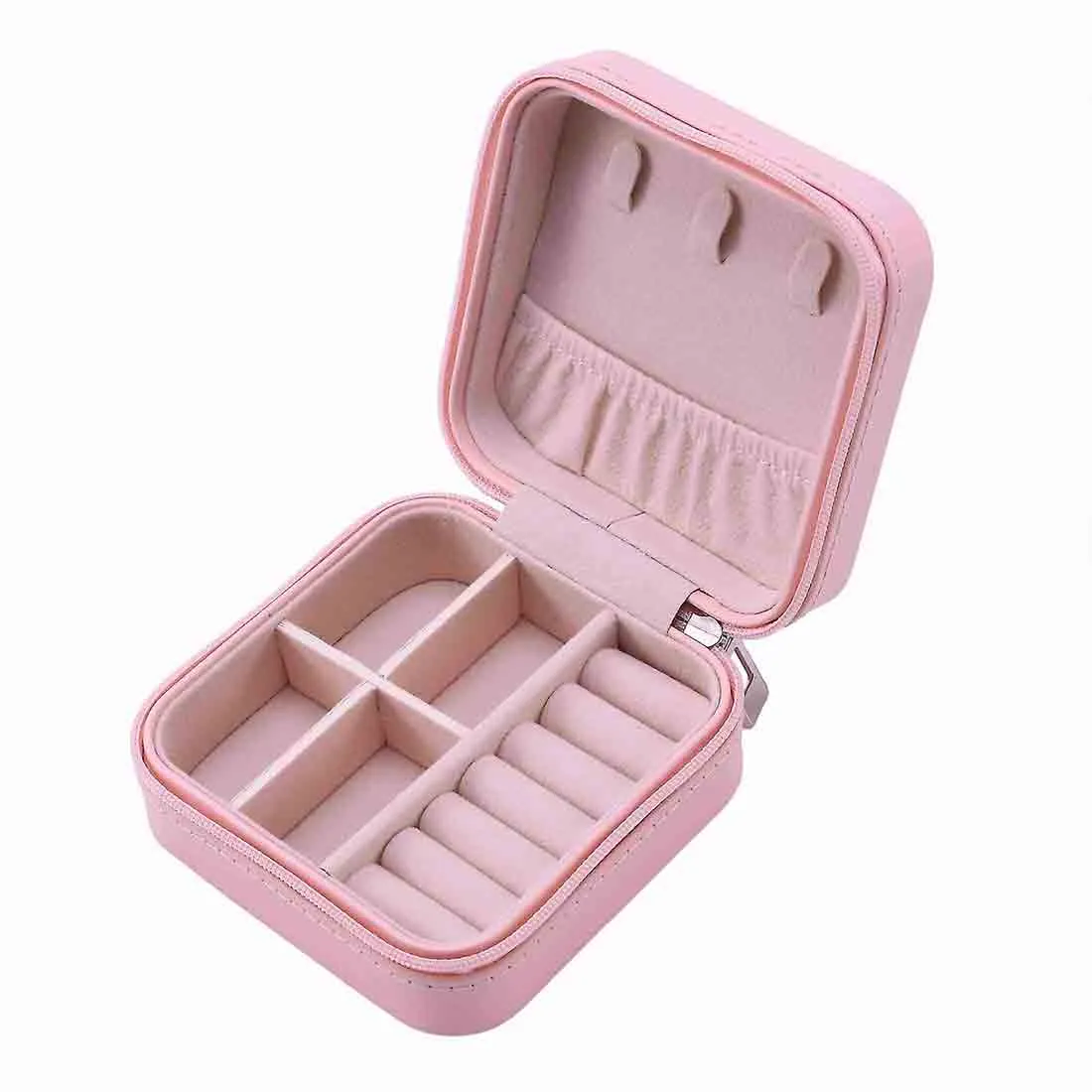 Customized Portable Travel Mini Jewelry Organizer Pu Leather Ring Organizer Case Storage Box for Women