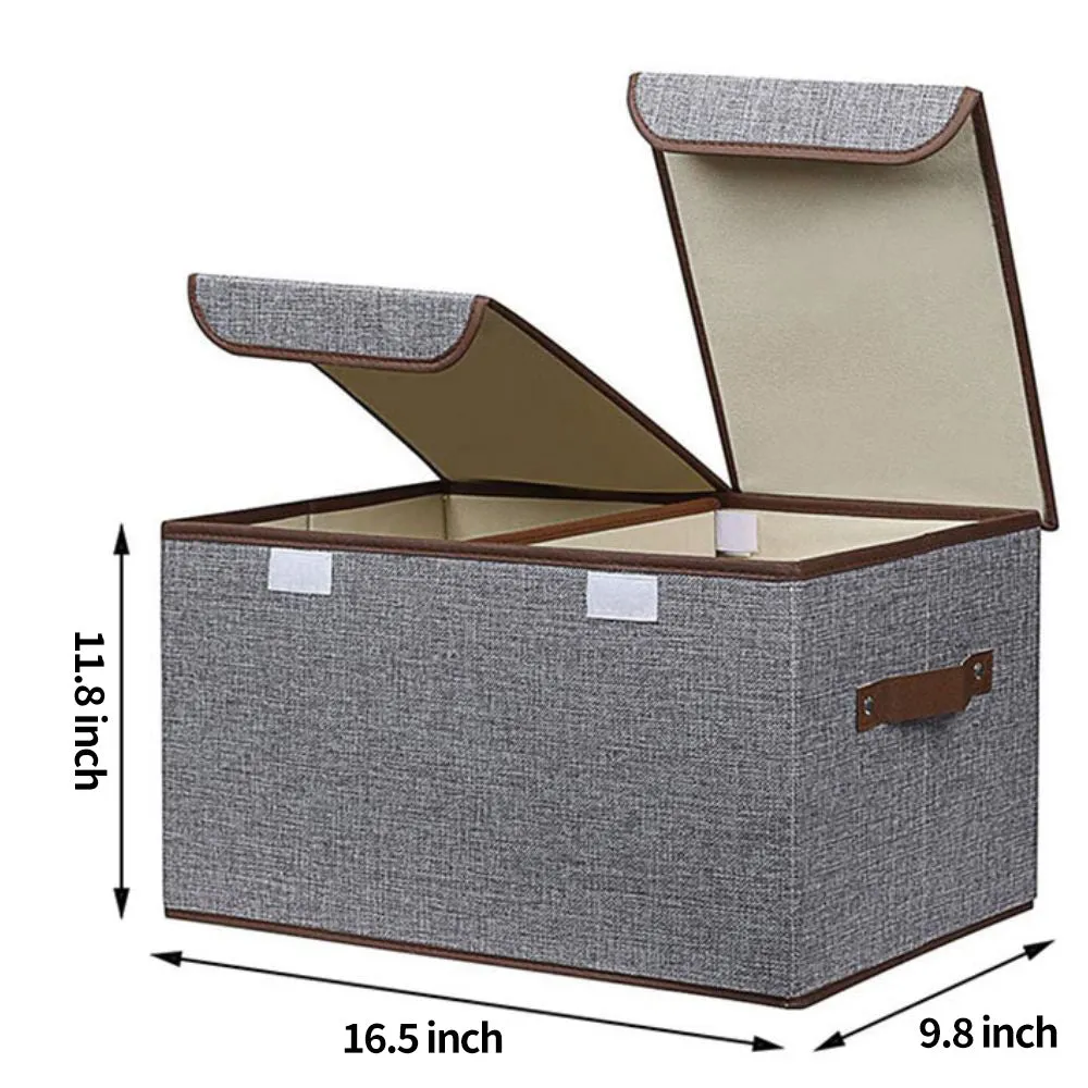 Double Cover Large Clothes Storage Box (16.5*11.8*9.8 in)