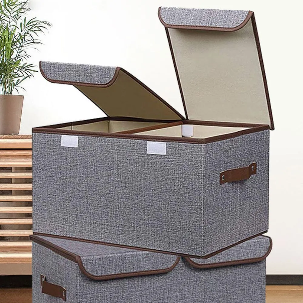 Double Cover Large Clothes Storage Box (16.5*11.8*9.8 in)