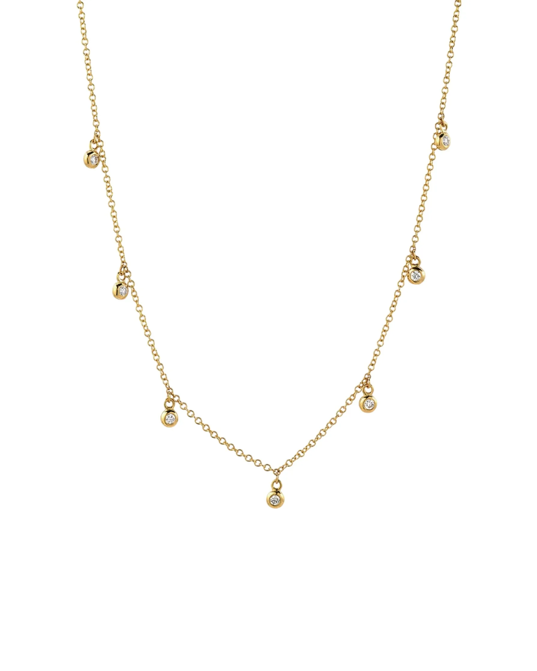 Drop Bezel Diamond Shaker Necklace