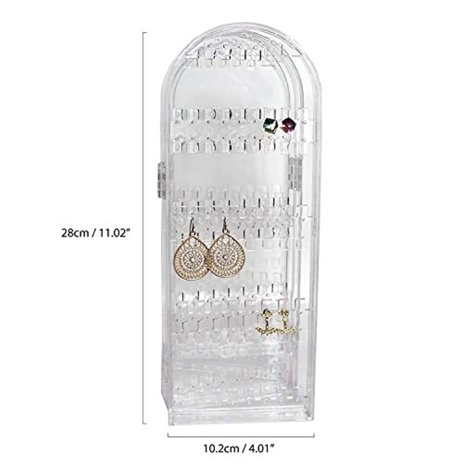 Electomania Clear Acrylic Folding Earring Jewellery Necklace Hook Stand Display Holder and Organizer