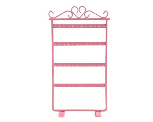 Elegant Metal Jewelry Earring Organizer Stand - Pink