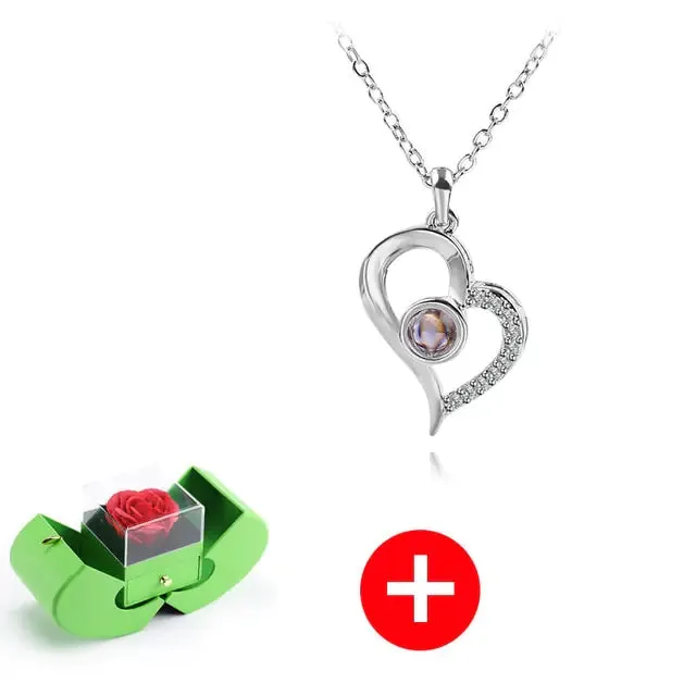 Eternal Flower Box with Necklace & Message