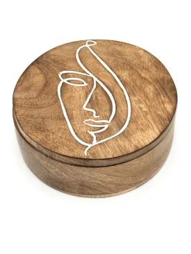 Feminine Figure Mango Wood Keepsake Box