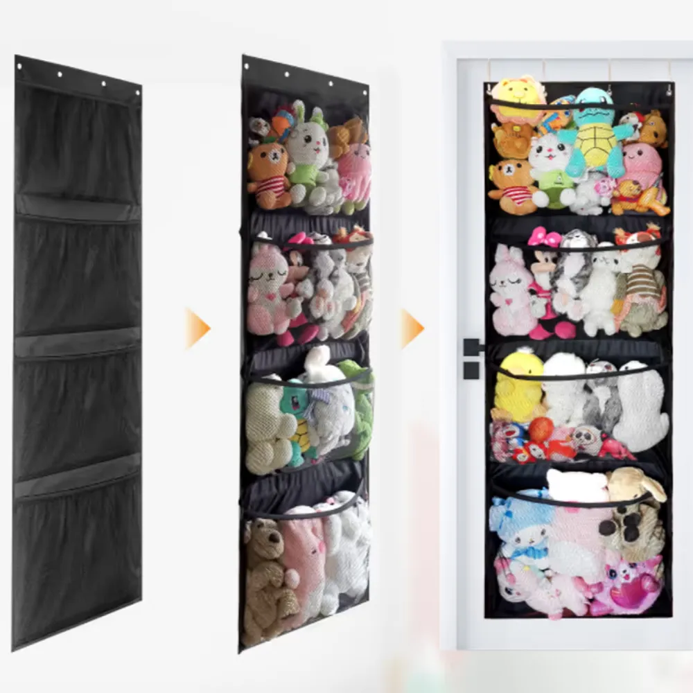 「Flash Sale 30% Off」Over Door Stuffed Animal Storage 4 Large Pockets (22*64.5 IN)