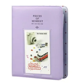 FotoCart 64 Pockets Mini Film Photo Album for Fujifilm Instax Mini LiPlay 11 9 8 7s 70 90 Link Instant Camera 3 Inch Polaroid Picture Name Card Holder (Light Purple, 64 Photo Album)