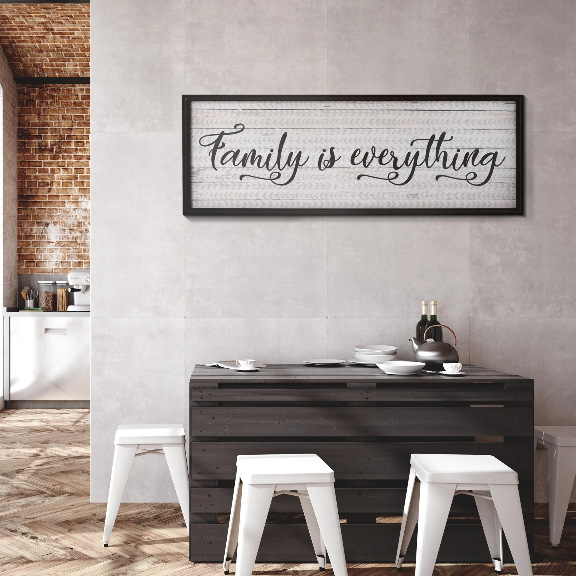 Framed "Family is Everything" Kitchen Decor Print