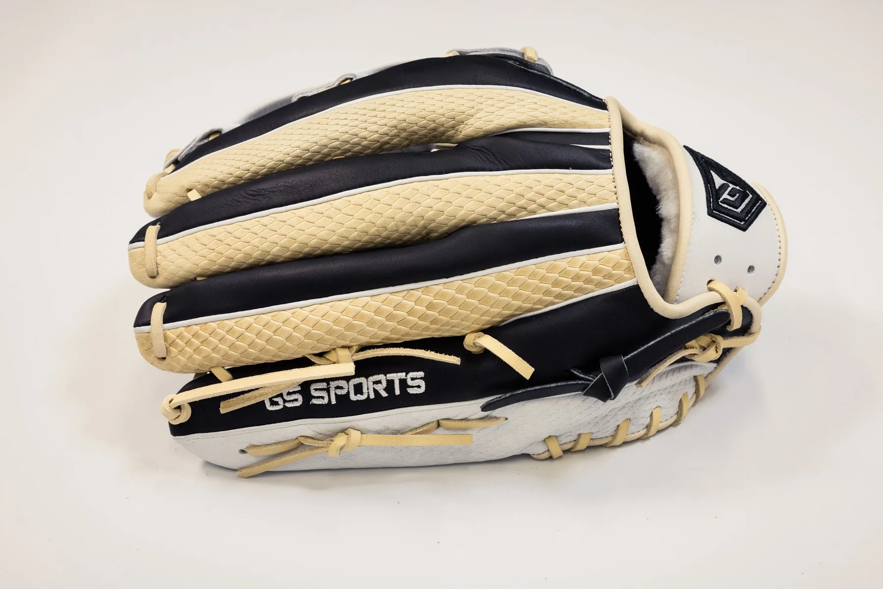 GS Sports Signature Series H Web Ball Glove - Blonde White Black Snakeskin