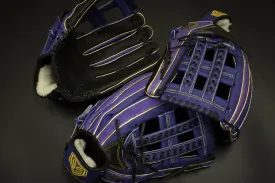 GS Sports Signature Series Laced H Web Ball Glove - Dual Welt Purple with Gold