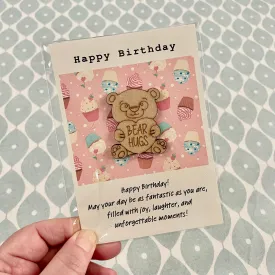 Happy Birthday Hug Card - Pink Cupcakes (Add On)