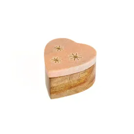 Jaipuri Heart Keepsake Box with Pink Marble Lid