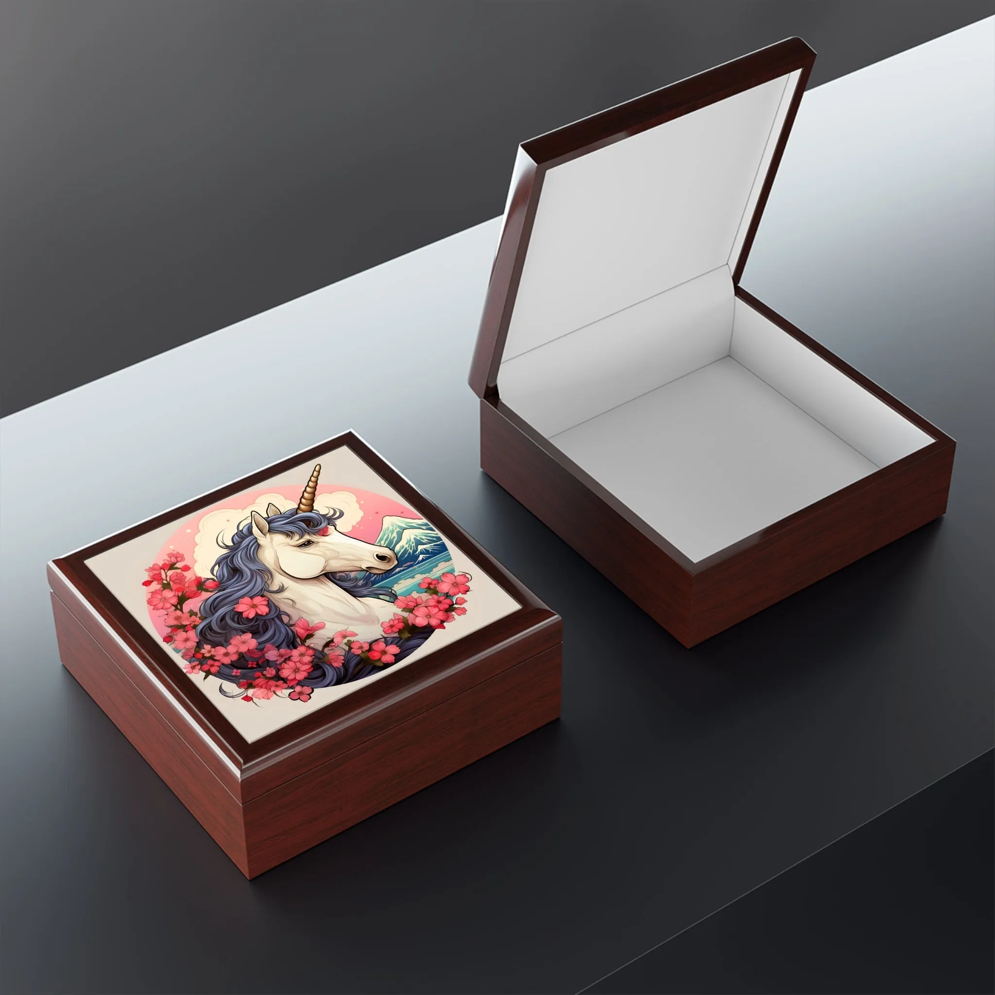 Japandi Unicorn Jewelry Box