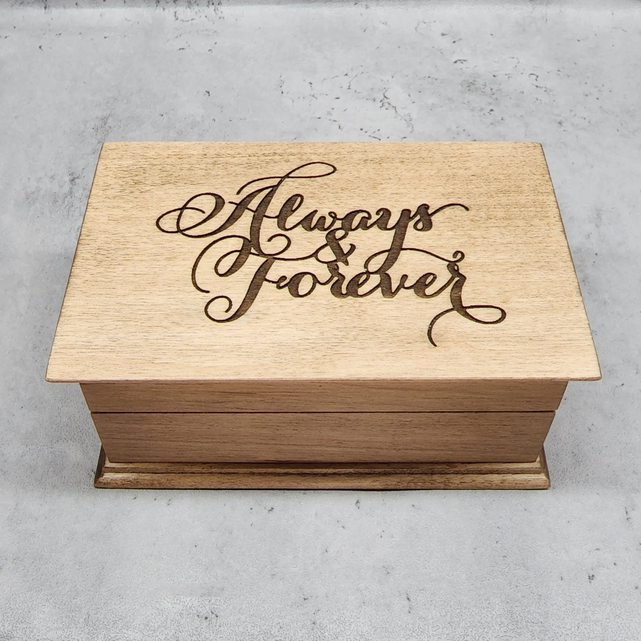 Jewelry Box with music of your choice Always and Forever engraved on top, choose color and song