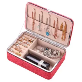 Jewelry Storage Box PU Leather Travel  Earrings Cosmetics Portable   Holders Case