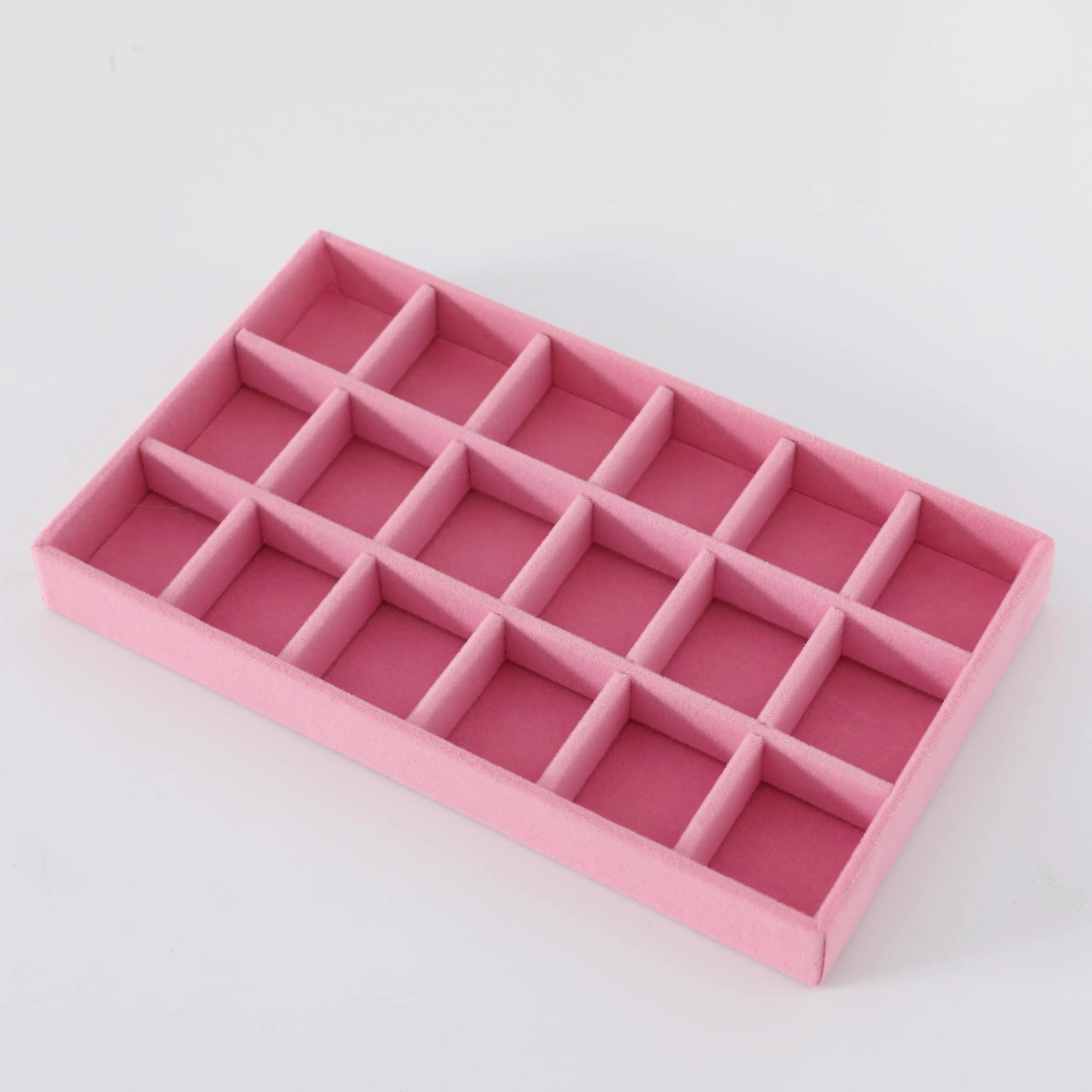 Kuber Industries 20 Pieces Velvet Jewelry Trays Organizer | Jewelry Storage Box | Jewelry Organizer | Showcase Holder Dresser Organizer for Earring Necklace Bracelet Ring |Pack of 5 | YBL4-04 |Pink