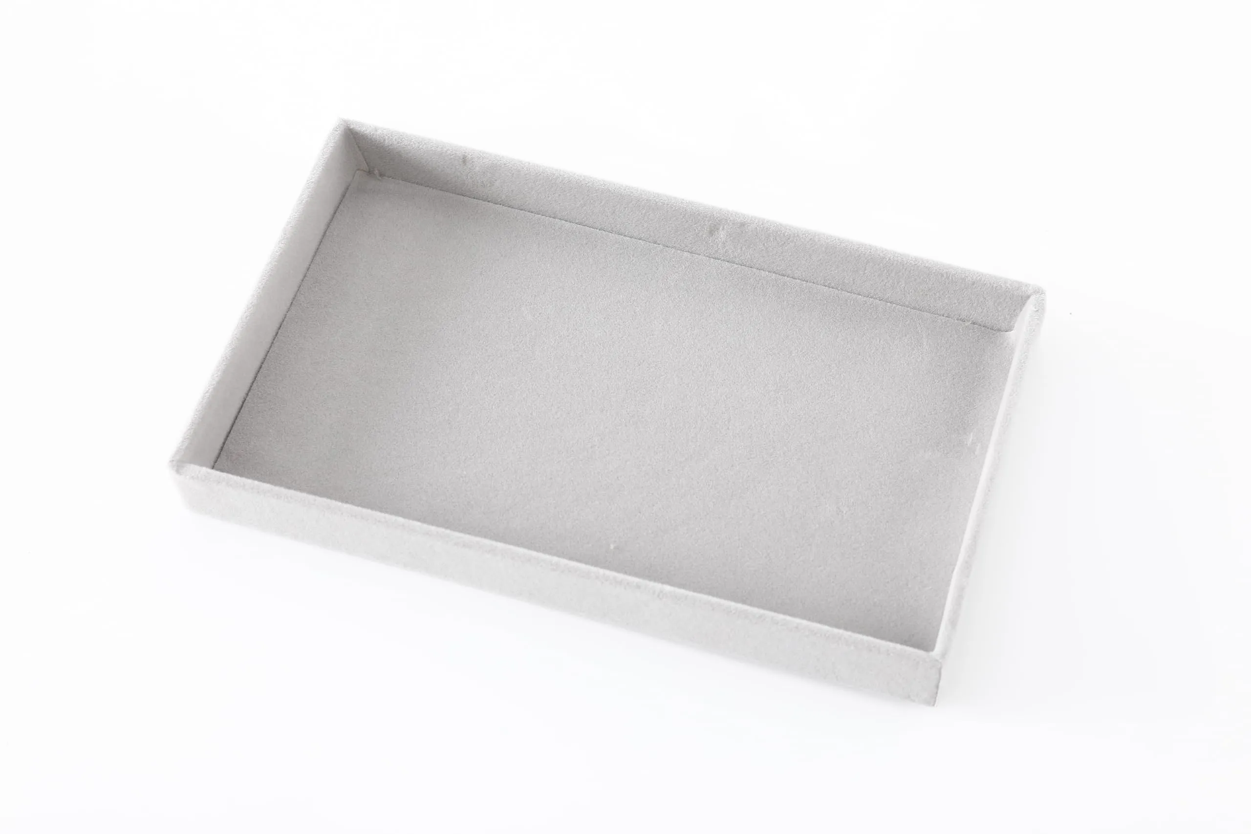 Kuber Industries 8 Pieces Velvet Jewelry Trays Organizer | Jewelry Storage Box | Jewelry Organizer | Showcase Holder Dresser Organizer for Earring Necklace Bracelet Ring | Pack of 2 | YBL4-02 | Grey