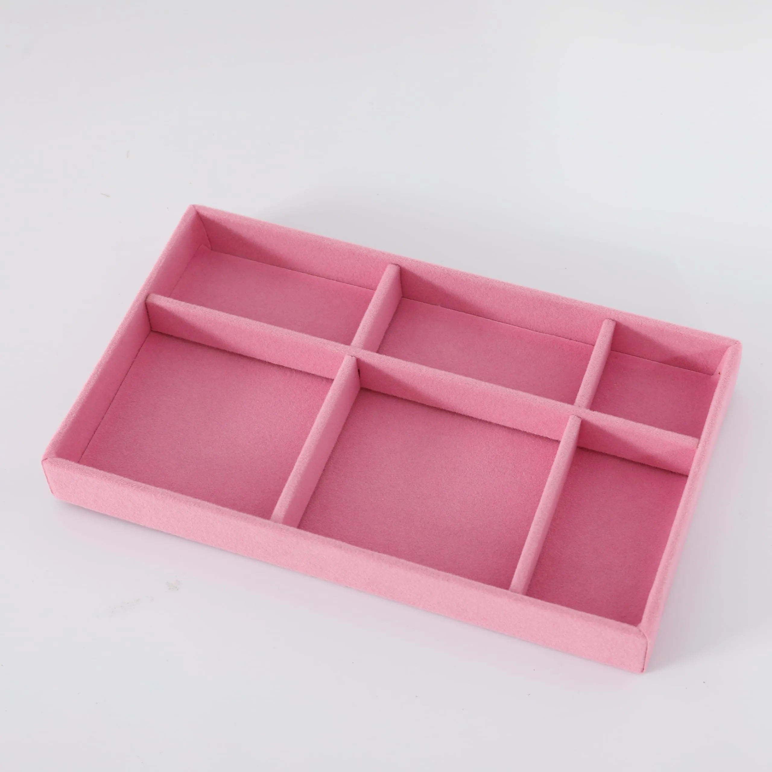 Kuber Industries 8 Pieces Velvet Jewelry Trays Organizer | Jewelry Storage Box | Jewelry Organizer | Showcase Holder Dresser Organizer for Earring Necklace Bracelet Ring |Pack of 2 | YBL4-04 | Pink