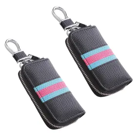 Kuber Industries Key Case|Keychain/Keyring/Key Tag|Car Key Clip, Key Holder, Key Organizer-Pack of 2 (Black)