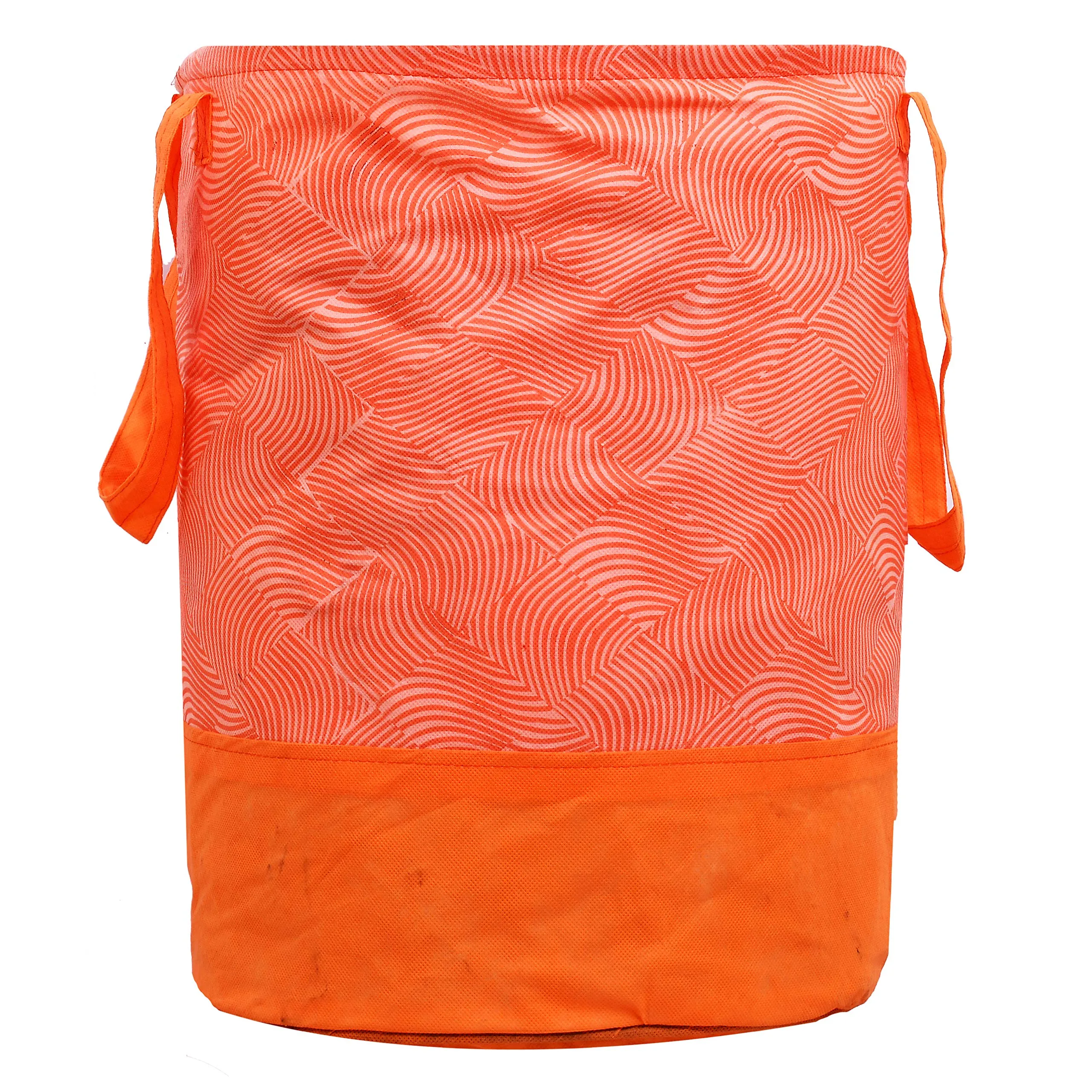 Kuber Industries Laheriya Printed Waterproof Canvas Laundry Bag|Toy Storage|Laundry Basket Organizer 45 L (Orange)